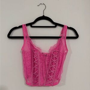 Victoria's Secret Pink Lace-Up Crop Top